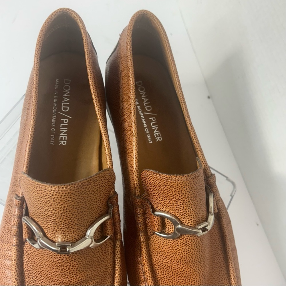 DONALD PLINER Men’s Leather Saddle Darrin Loafer Horsebit Buckle Quiet Luxury 13 - Picture 3 of 8